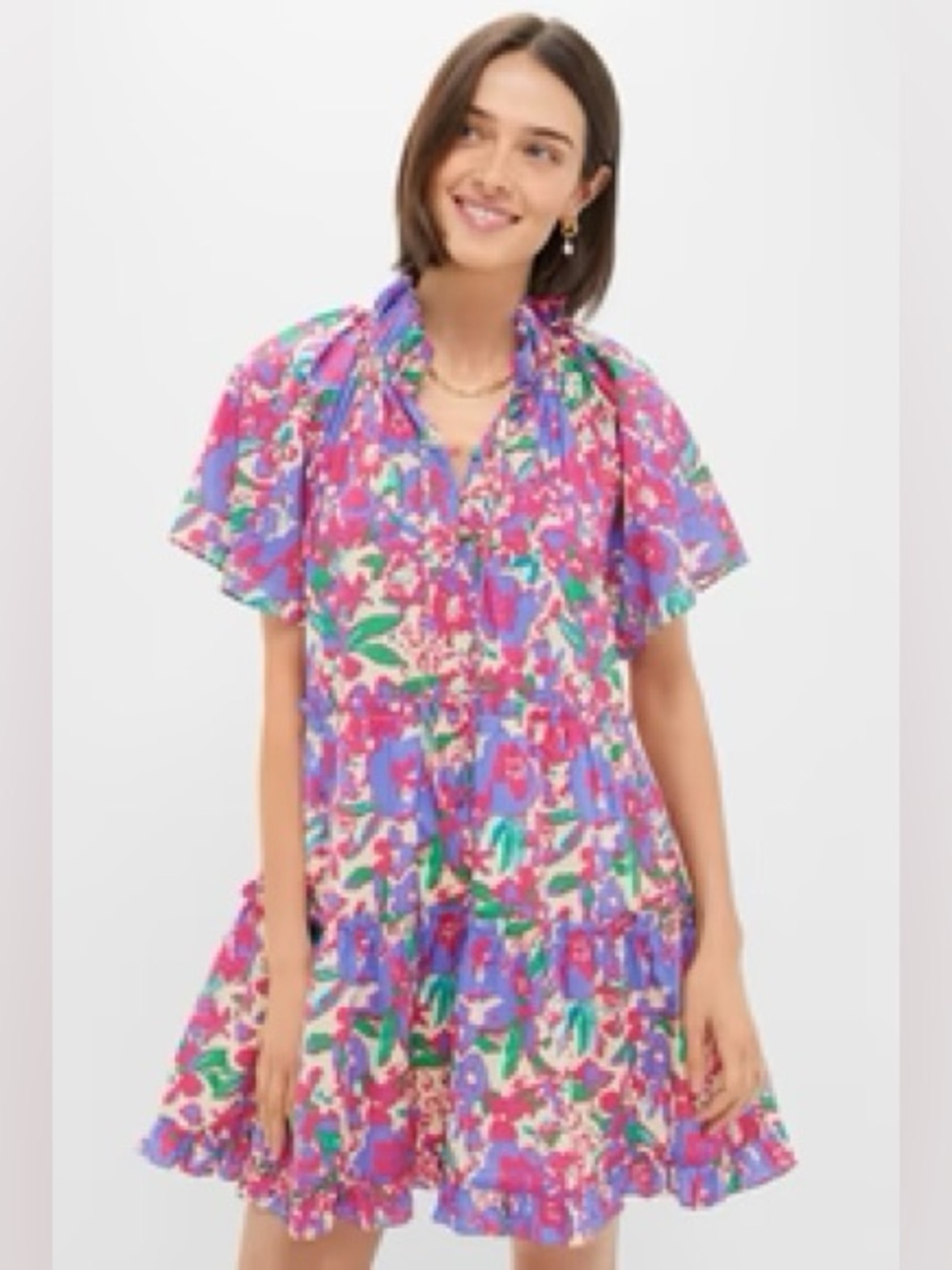 Tuckernuck Hyacinth House Magenta Multi Floral Thea Mini Dress